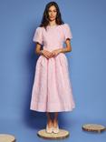 Sister Jane Ray Rip Jacquard Midi Dress, Pink