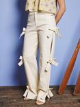 Sister Jane Bay Bow Detail Jeans, Cream
