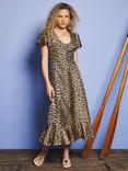 Sister Jane Brook Jacquard Leopard Print Midi Dress, Brown/Black