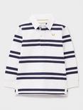 Crew Clothing Kids' Cotton Blend Long Sleeved Striped Rugby Shirt