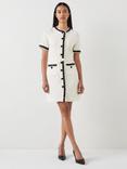 L.K.Bennett Charlie Colour Contrast Tweed Dress, Cream/Black