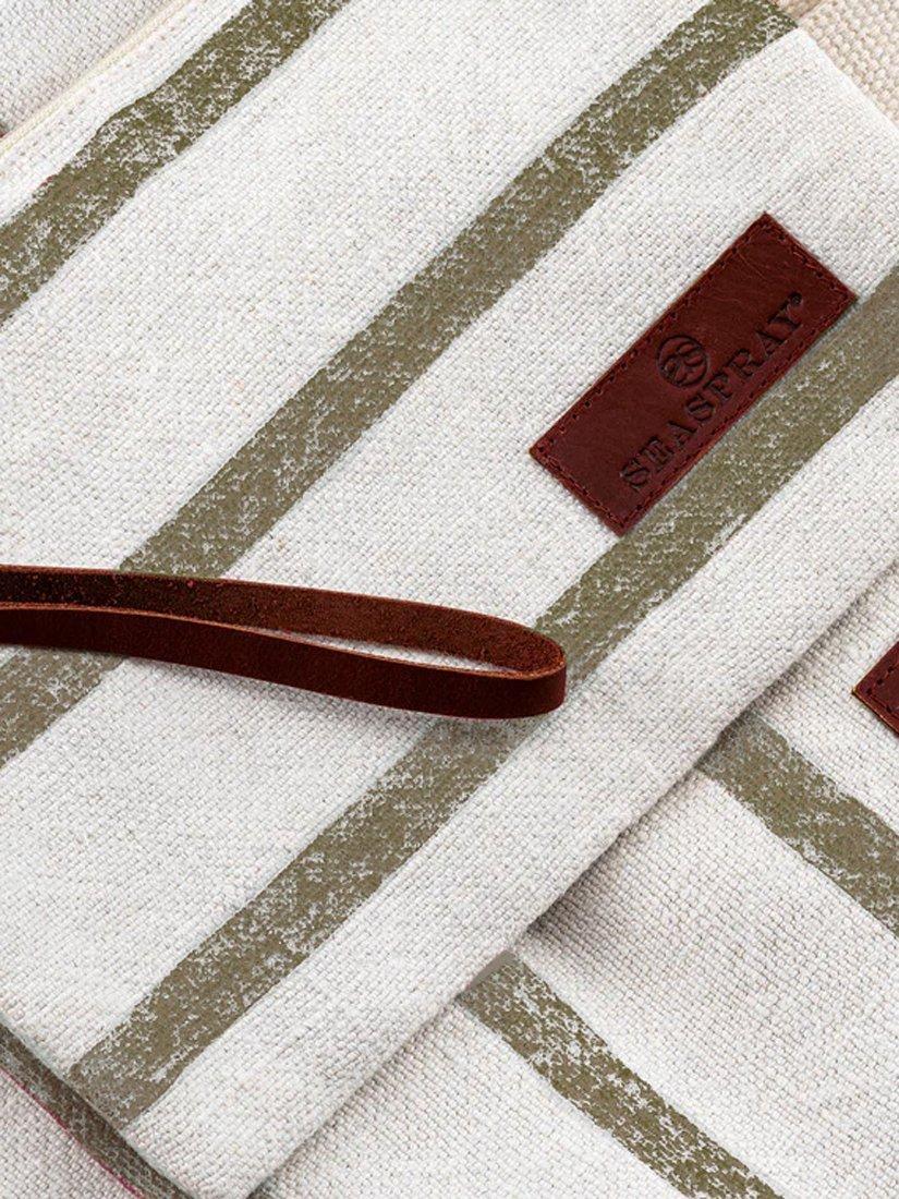 Product image 2 of 4, which shows Seaspray Jumbie Stripe Beach Bag and Purse Set, Neutral/Grey, One Size