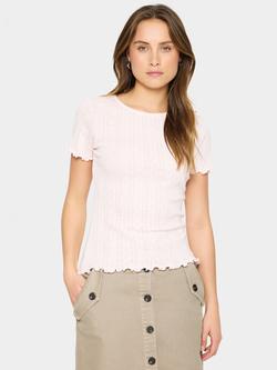 Saint Tropez GruSZ Cotton Blend Round Neck T-Shirt, Mid Pink