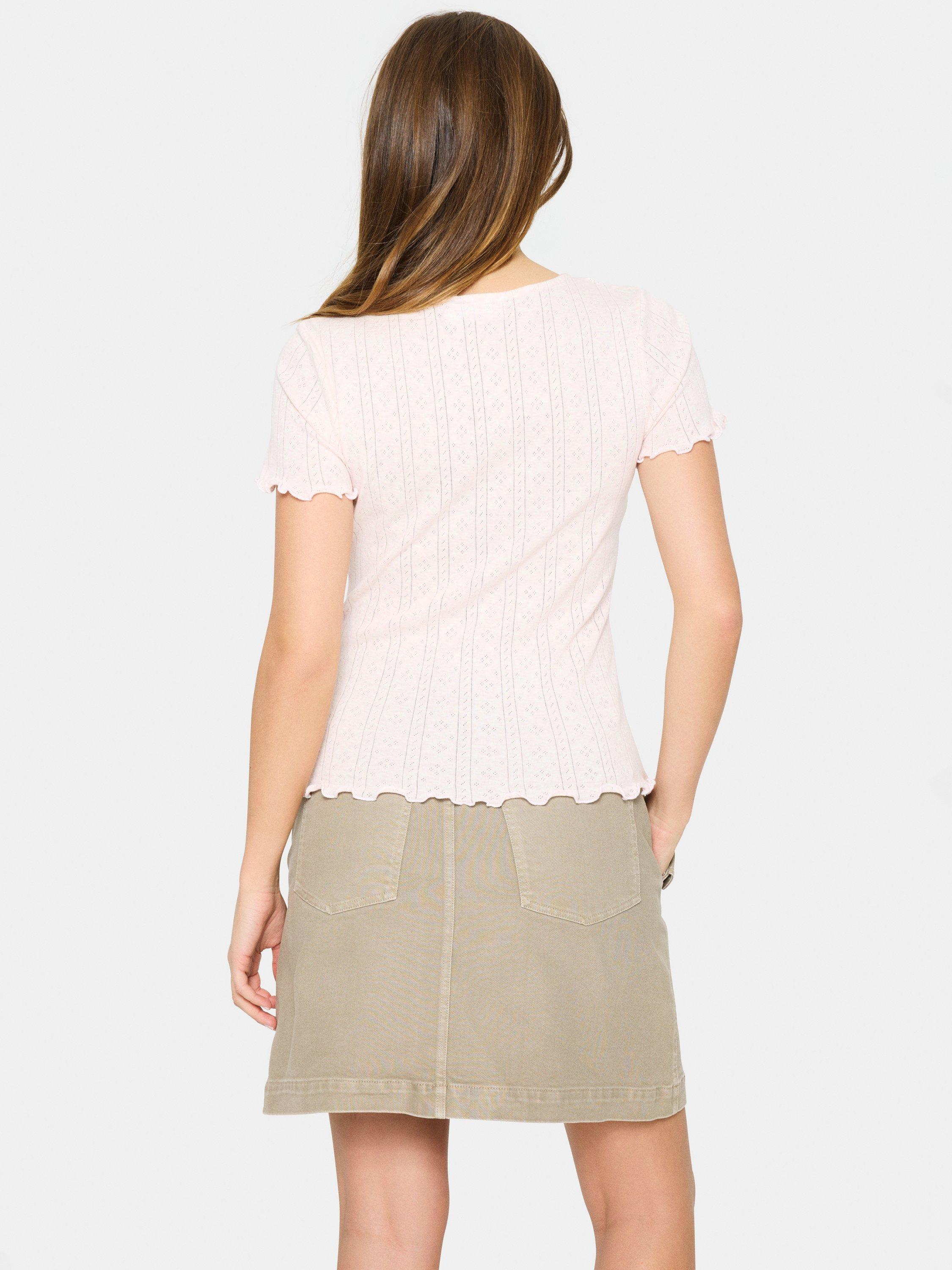 Product image 2 of 6, which shows Saint Tropez GruSZ Cotton Blend Round Neck T-Shirt, Mid Pink, L