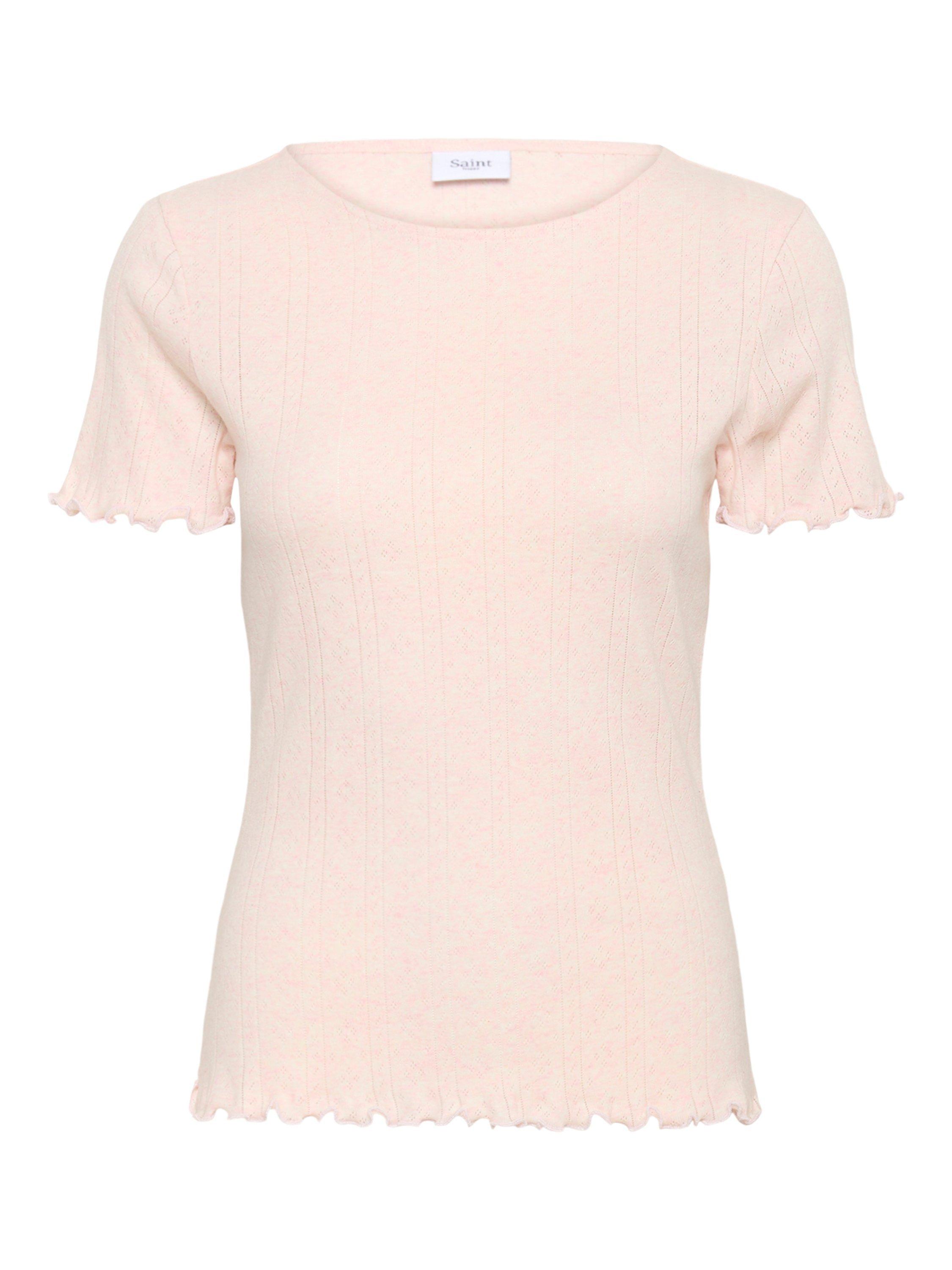 Product image 5 of 6, which shows Saint Tropez GruSZ Cotton Blend Round Neck T-Shirt, Mid Pink, L