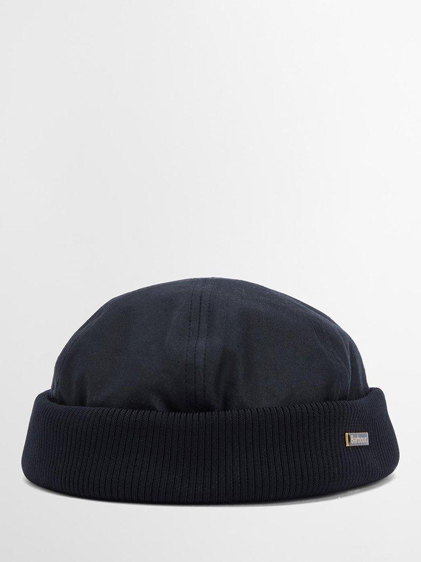 Product image 2 of 8, which shows Barbour Oakmoor Waxed Docker Hat, Black, M
