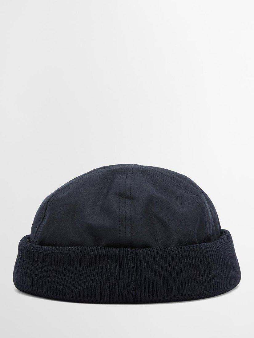 Product image 3 of 8, which shows Barbour Oakmoor Waxed Docker Hat, Black, M
