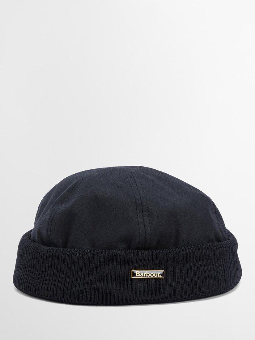 Product image 4 of 8, which shows Barbour Oakmoor Waxed Docker Hat, Black, M