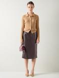 L.K.Bennett Marlene Midi Skirt, Deep Purple