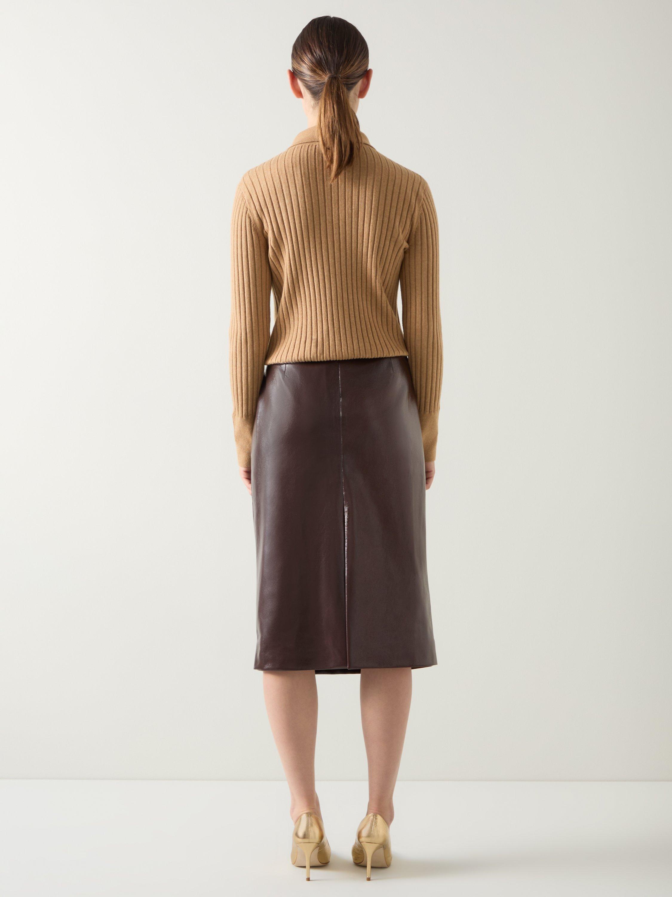 Product image 3 of 5, which shows L.K.Bennett Marlene Midi Skirt, Deep Purple, 12