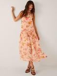 Monsoon Cassia Floral Flared Round Neck Midi Dress