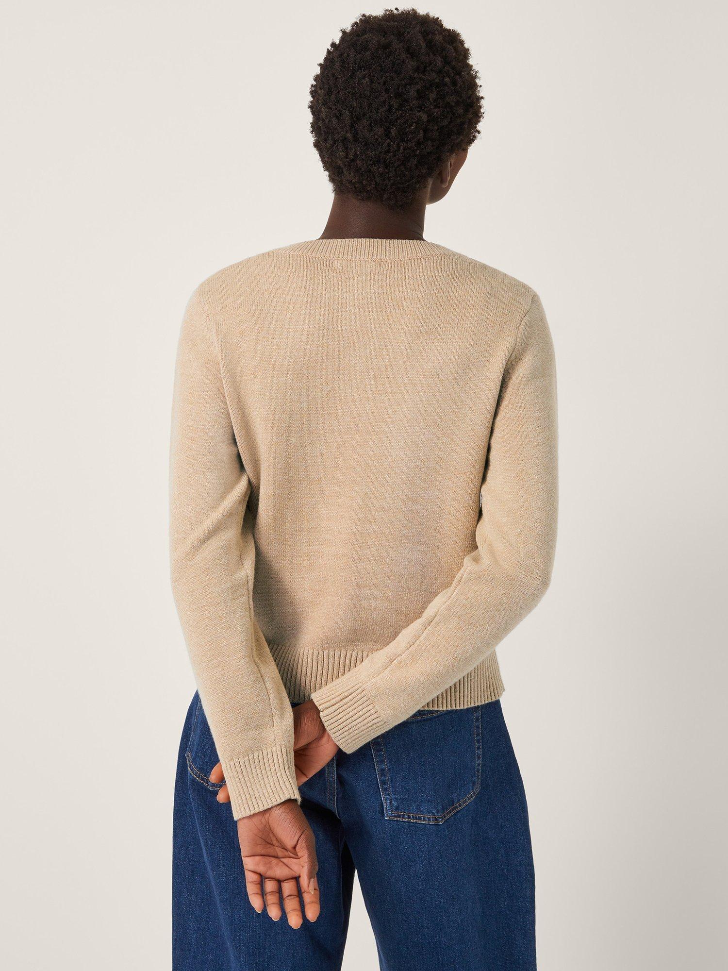 Product image 2 of 5, which shows Monsoon Anne Argyle Check Cardigan, Brown/Multi, XL