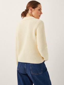 Monsoon Coby Collar Cardigan, Ivory - view 2, Ivory