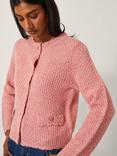 Monsoon Suki Stitch Cardigan, Pink