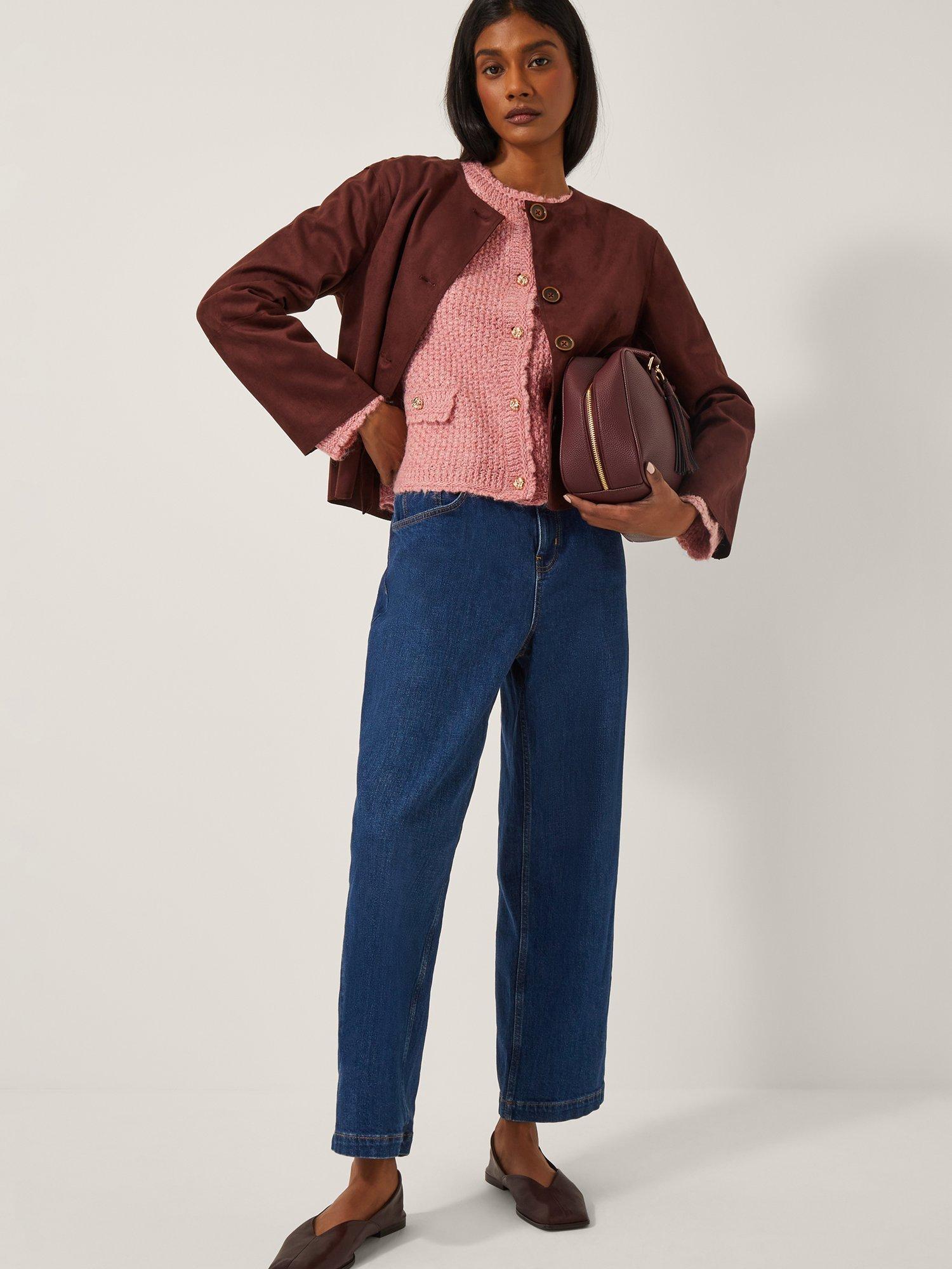 Product image 3 of 5, which shows Monsoon Suki Stitch Cardigan, Pink, L