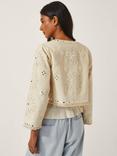 Monsoon Calista Cutwork Jacket, Ivory