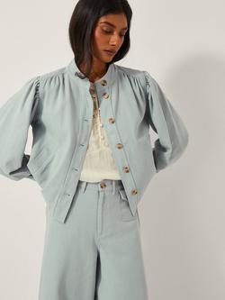 Monsoon Ciara Puff Sleeve Jacket, Light Blue, Light Blue