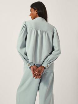 Monsoon Ciara Puff Sleeve Jacket, Light Blue - view 2, Light Blue