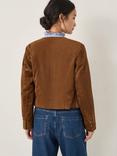 Monsoon Isla Suedette Jacket, Brown