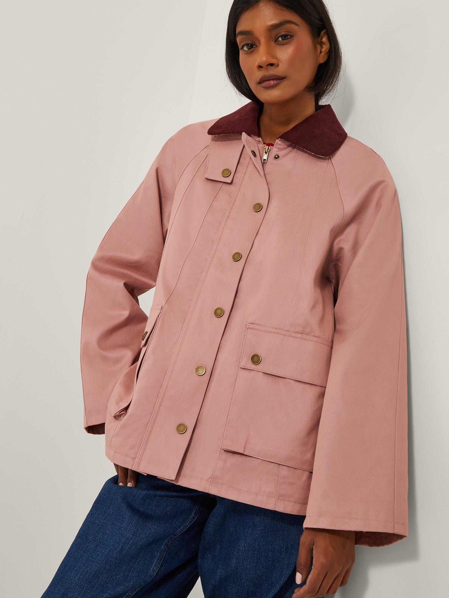 Product image 1 of 5, which shows Monsoon Rosie Barn Jacket, Pink Rose, S