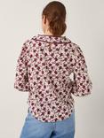 Monsoon Felipa Floral Jersey Top, Ivory/Red