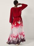 Monsoon Lilian Floral Ombre Dress, Red/Multi
