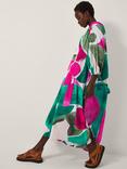 Monsoon Miley Cotton Floral V Neck Midi Dress