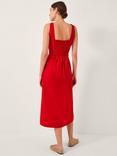 Monsoon Nell Linen Blend Sleeveless Sweetheart Neck Button Midi Dress