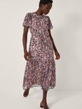 Monsoon Sisi Abstract Animal Print Dress, Pink/Multi