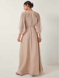 Monsoon Skyla Embellished V-Neck Maxi Wrap Dress - view 2, Natural