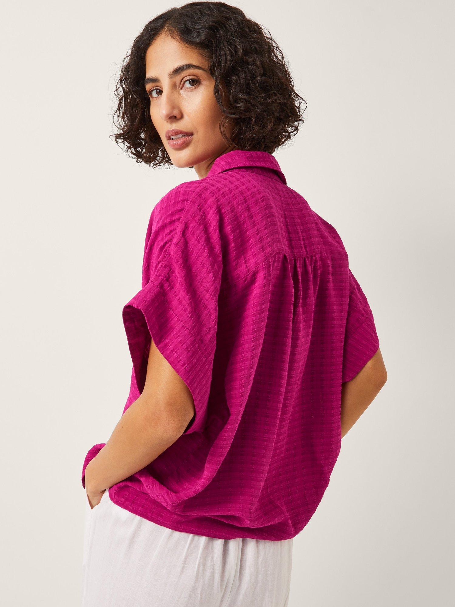 Product image 2 of 5, which shows Monsoon Paige Slouchy Shirt, Pink, XXL