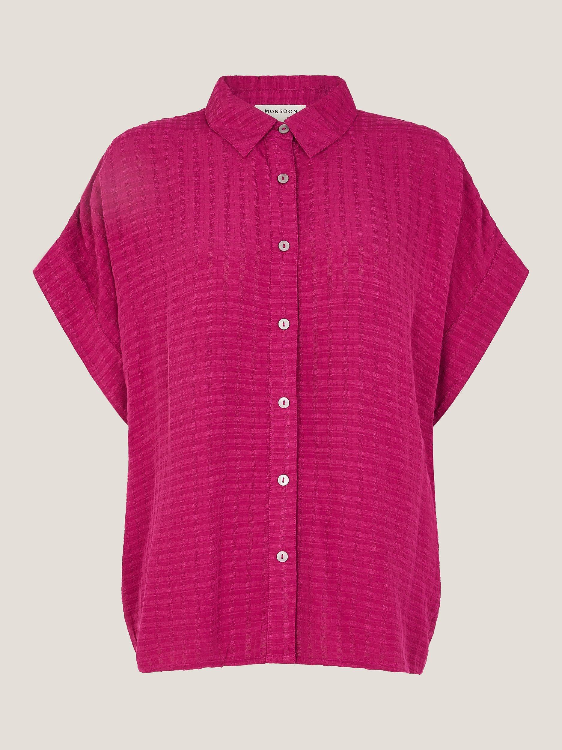 Product image 3 of 5, which shows Monsoon Paige Slouchy Shirt, Pink, XXL