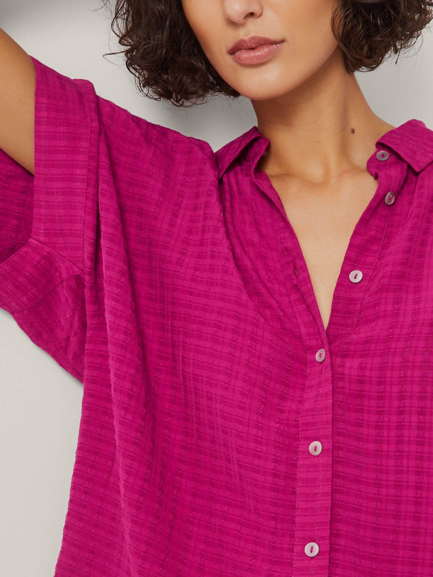 Product image 5 of 5, which shows Monsoon Paige Slouchy Shirt, Pink, XXL