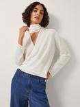 Monsoon Suri Wrap Neck Blouse, Ivory