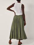 Monsoon Bethany Midi Skirt, Khaki