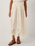 Monsoon Grace Cutwork Midi Skirt, White