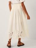Monsoon Grace Cutwork Midi Skirt, White