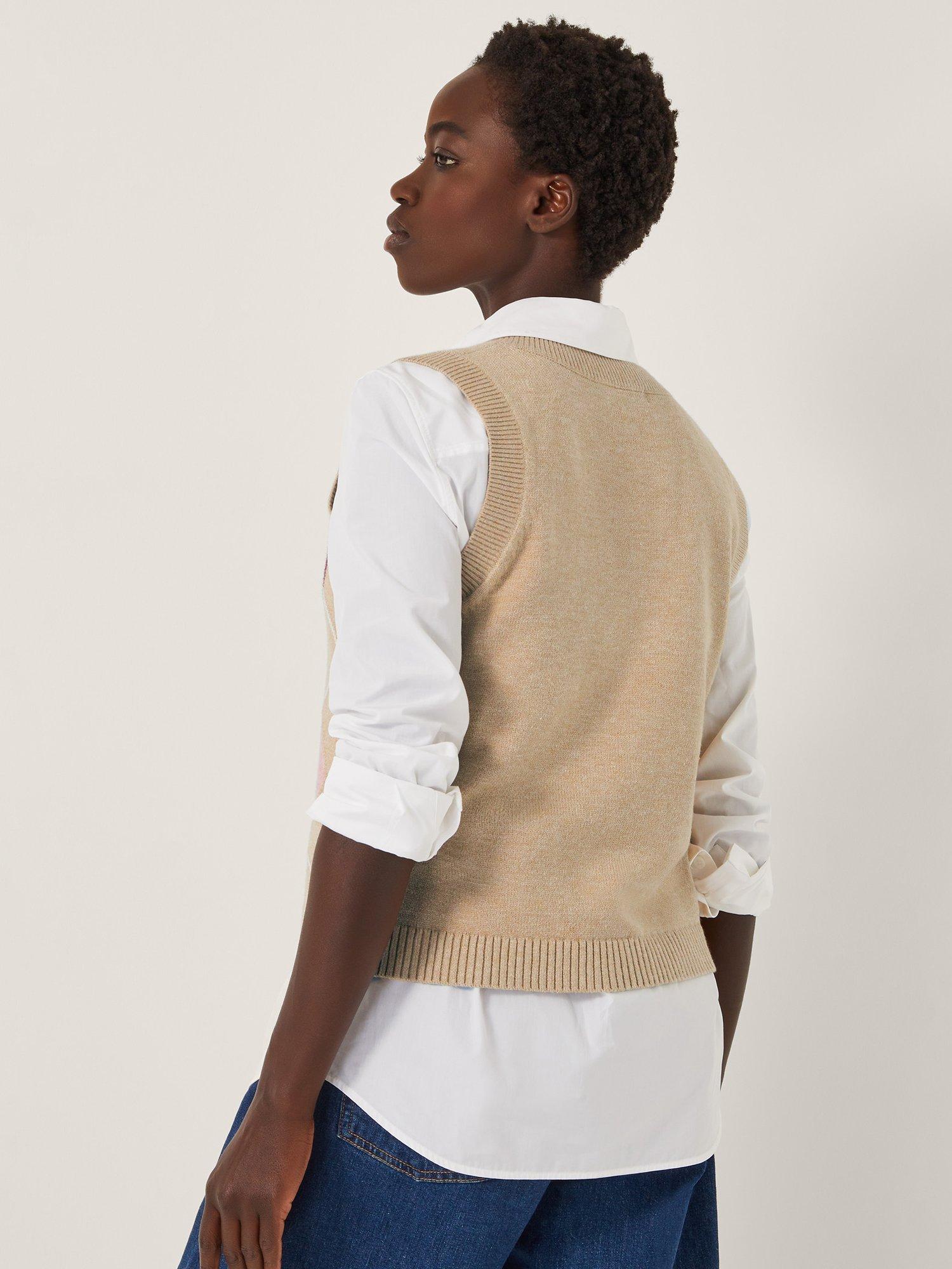 Product image 2 of 5, which shows Monsoon Anne Argyle Check Tank Top, Brown/Multi, XL