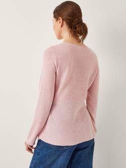 Monsoon Paula Bow Front Jumper, Blush - view 2, Blush