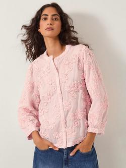 Monsoon Blair Floral Appliqué Blouse, Blush