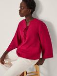 Monsoon Mischa Tie Neck Tunic Top, Mid Red