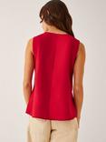 Monsoon Monica Pleated Top, Mid Red