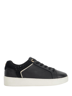 Dune London Elli Metallic Trim Trainers, Black, Black