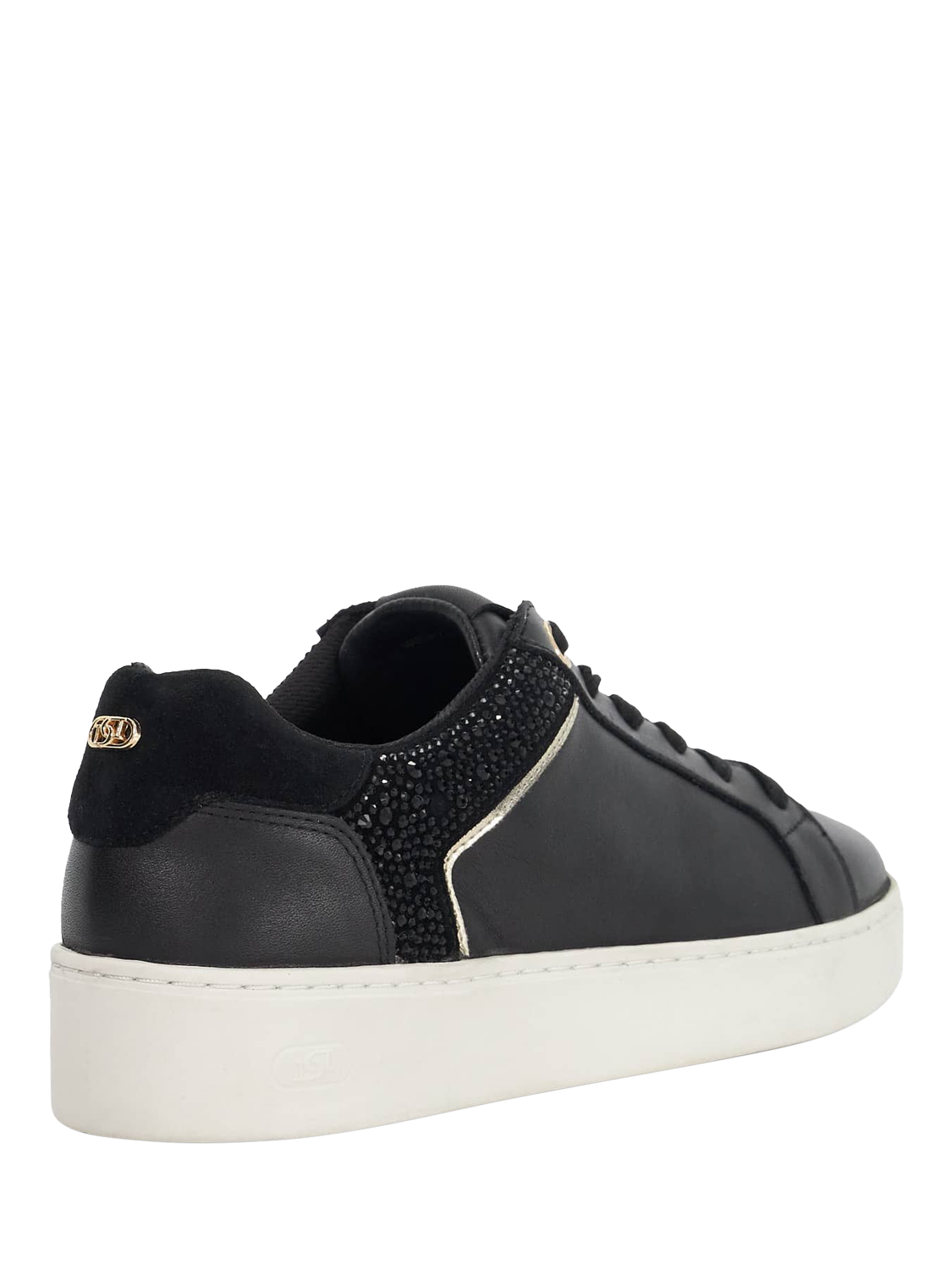 Product image 5 of 6, which shows Dune London Elli Metallic Trim Trainers, Black, EU36