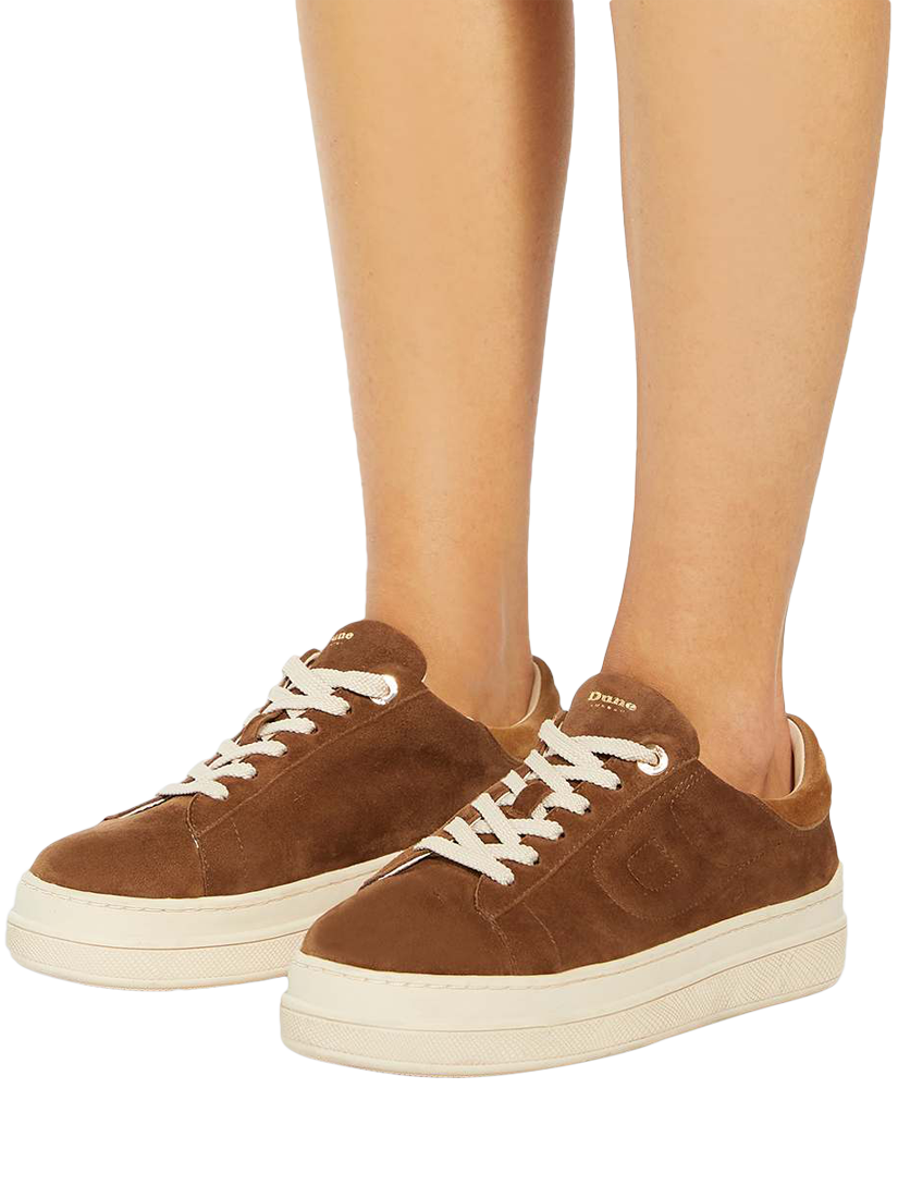 Product image 2 of 6, which shows Dune London Eden Suede Chunky Trainers, Dark Tan, EU36