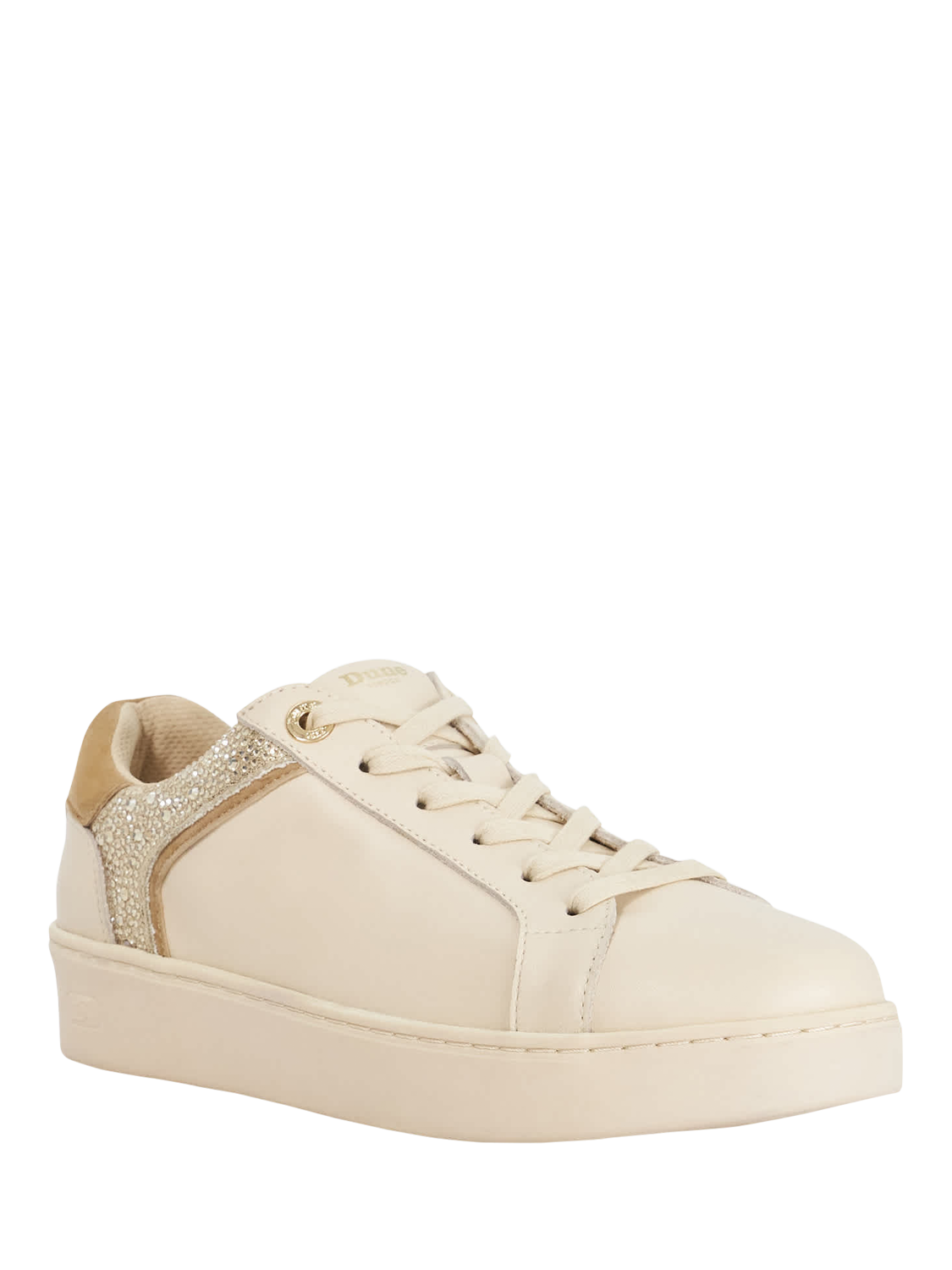 Product image 4 of 6, which shows Dune London Elli Metallic Trim Trainers, Cream, EU36