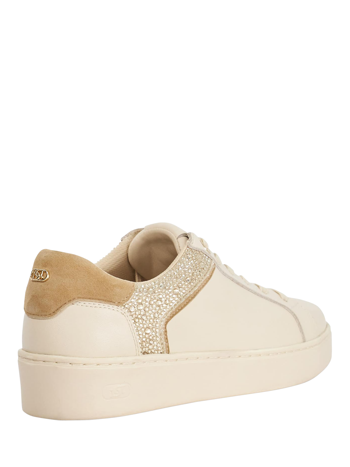 Product image 5 of 6, which shows Dune London Elli Metallic Trim Trainers, Cream, EU36
