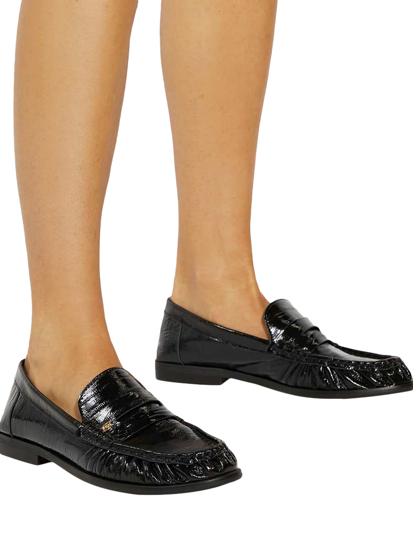 Product image 2 of 6, which shows Dune London Grisella Leather Loafers, Black, EU36