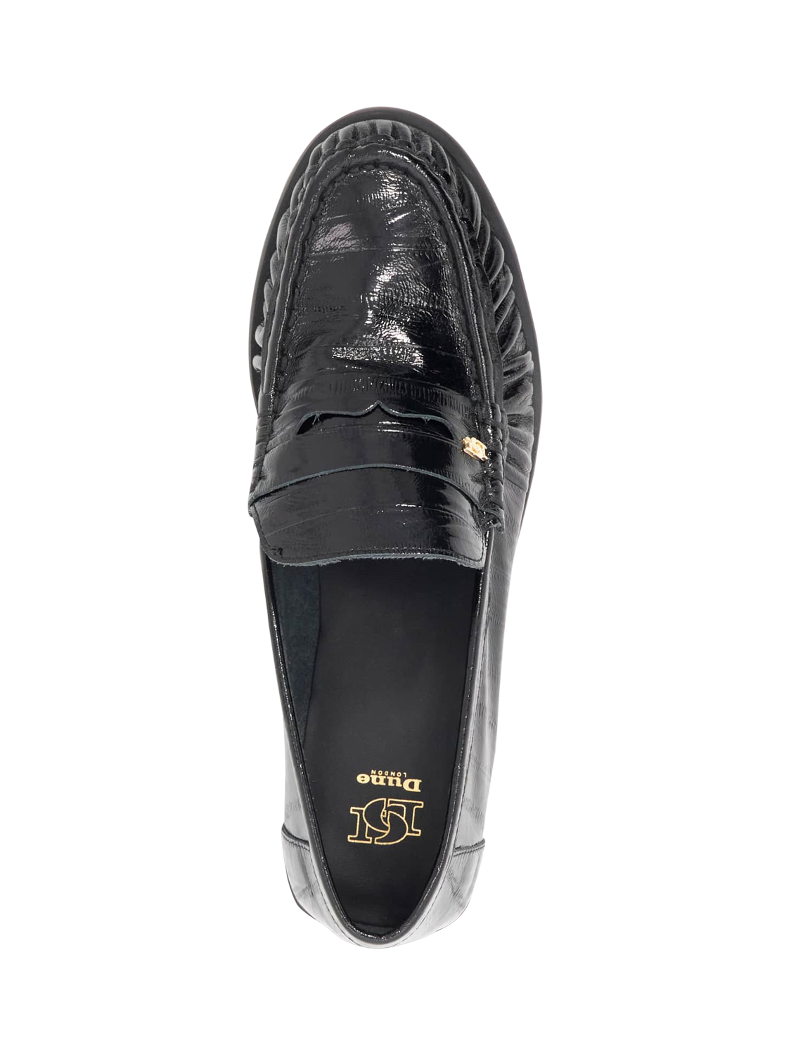 Product image 3 of 6, which shows Dune London Grisella Leather Loafers, Black, EU36