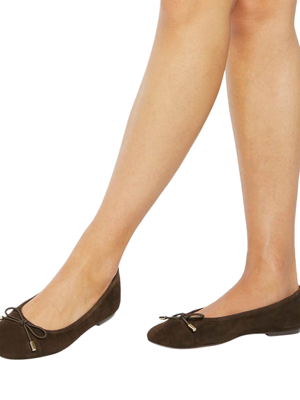 Dune London Highest Suede Ballerina Pumps - view 2, Brown